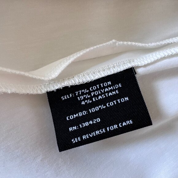 White Satin Tuxedo Button Down Blouse | Size 10 | Classic Luxe Dress Shirt - Picture 15 of 16